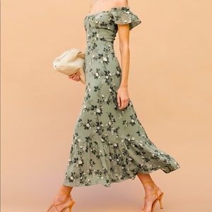 Reformation Butterfly Dress in Verde